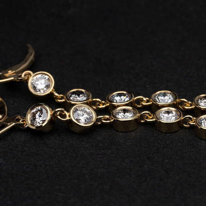 Yellow Gold Diamond Dangle Earrings