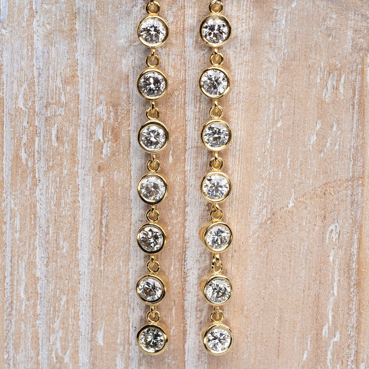 Yellow Gold Bezel-Set Diamond Earrings