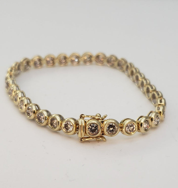5 Carat Bezel Set Diamond Tennis Bracelet Elite FIne Jewelers