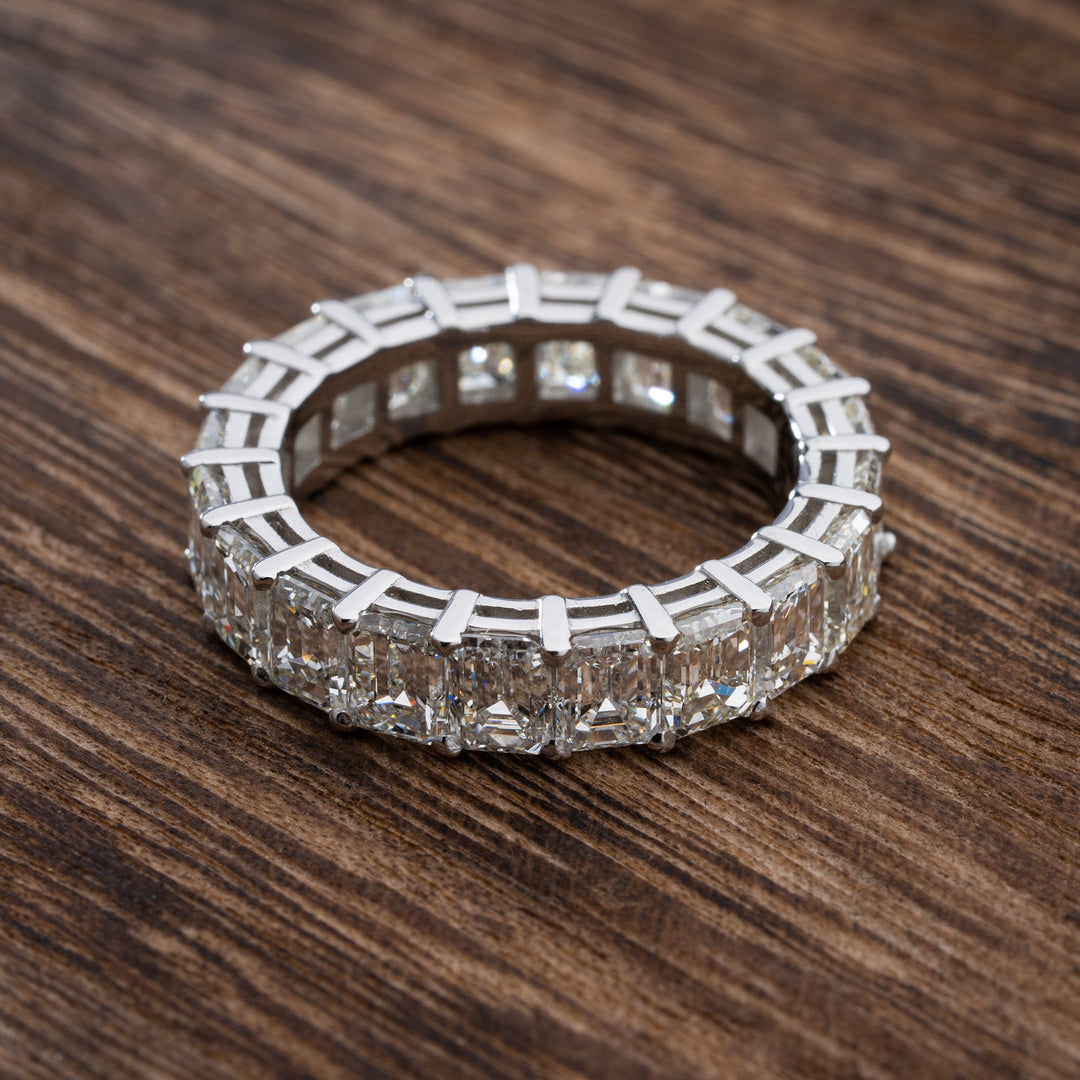 Over 6ctw Emerald Cut Diamond Eternity Band