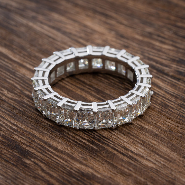 Over 6ctw Emerald Cut Diamond Eternity Band