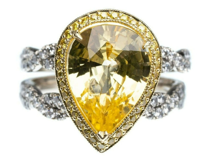 7 carat yellow sapphire ring