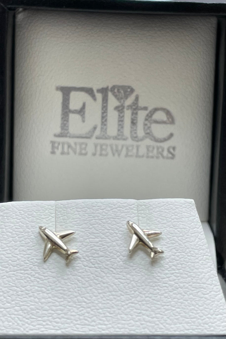 Silver Airplane Earrings perfect gift for flight attendant or pilot