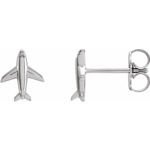 Silver Airplane Earrings perfect gift for flight attendant or pilot Aviator earrings