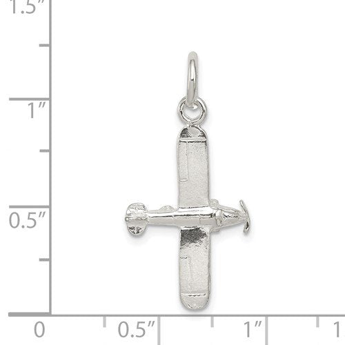 Aviator Propeller Airplane Pendant in Sterling Silver