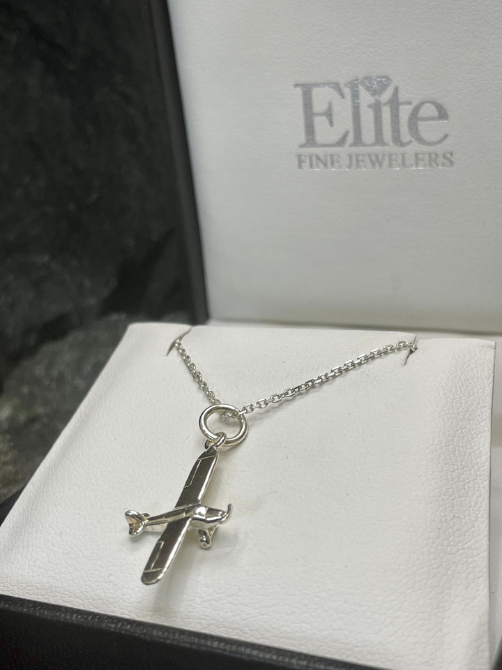 Aviator Propeller Airplane Pendant in Sterling Silver