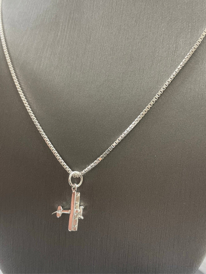 Aviator Propeller Airplane Pendant in Sterling Silver