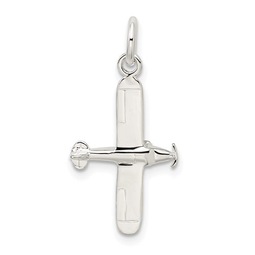 Aviator Propeller Airplane Pendant in Sterling Silver