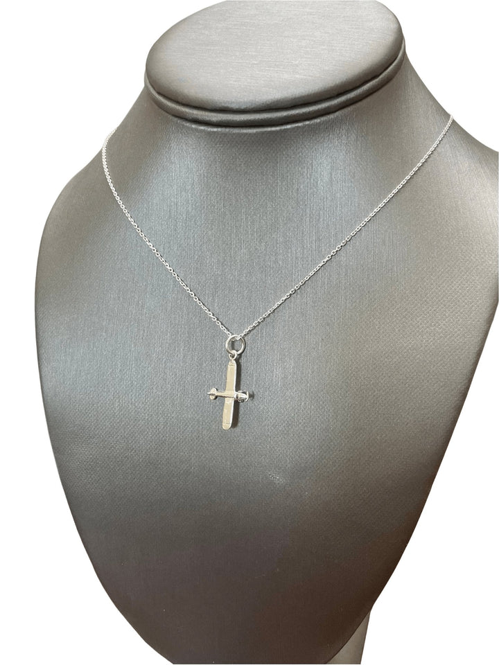 Aviator Propeller Airplane Pendant in Sterling Silver