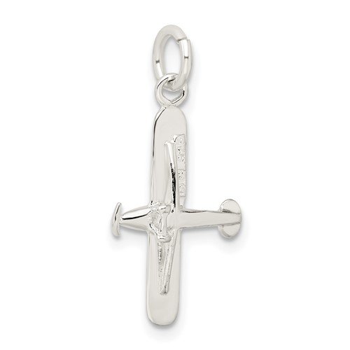 Aviator Propeller Airplane Pendant in Sterling Silver