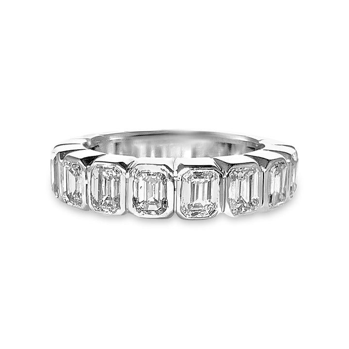 Bezel Set Emerald Cut Diamond Eternity Band Over 5 Carat in Diamonds - Elite Fine Jewelers