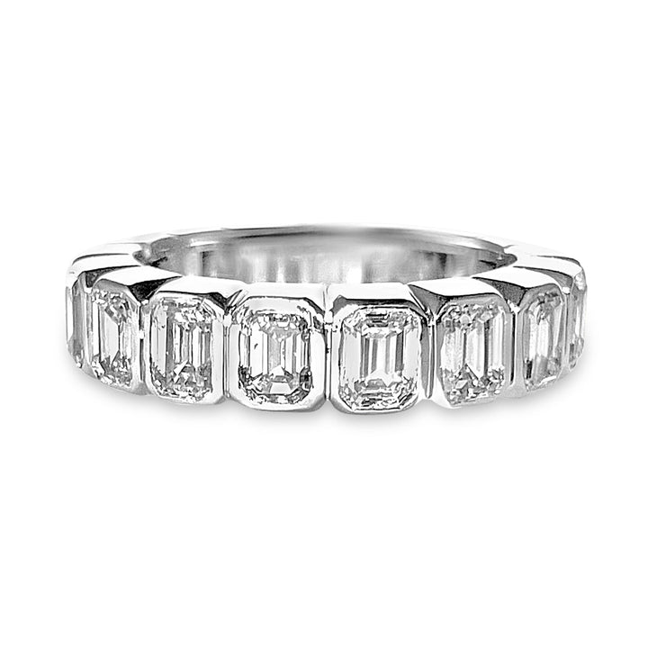 Bezel Set Emerald Cut Diamond Eternity Band Over 5 Carats in Diamonds - Elite Fine Jewelers