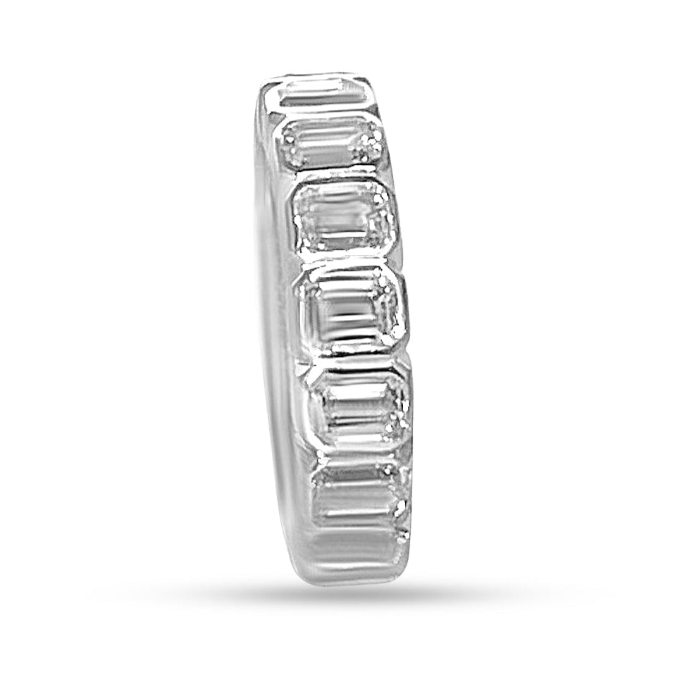 Bezel Set Emerald Cut Diamond Eternity Band Over 5 Carats in Diamonds - Elite Fine Jewelers