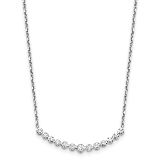 Bezel -set round brilliant diamond necklace