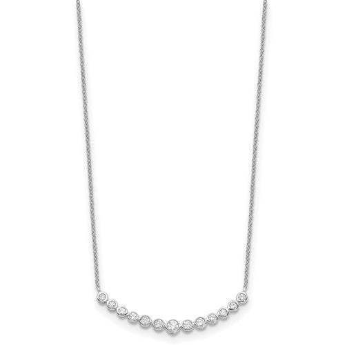 Bezel-Set Diamond Curved 14kt Gold Necklace - Elite Fine Jewelers