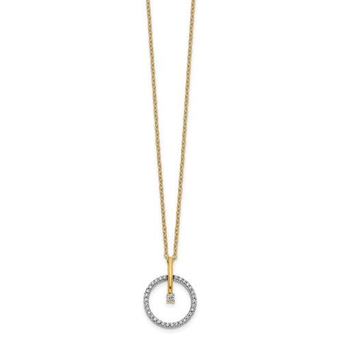 Two-tone diamond circle necklace