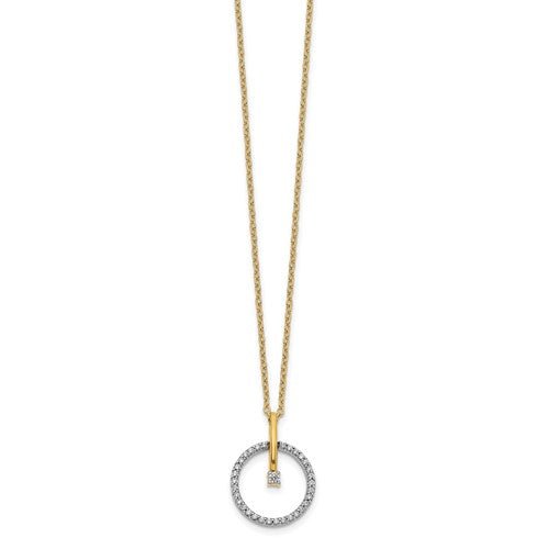 Circle Diamond Necklace Two Tone