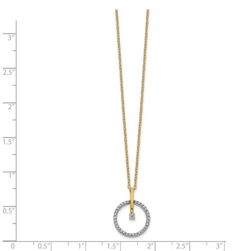 Circle Diamond Necklace Two Tone