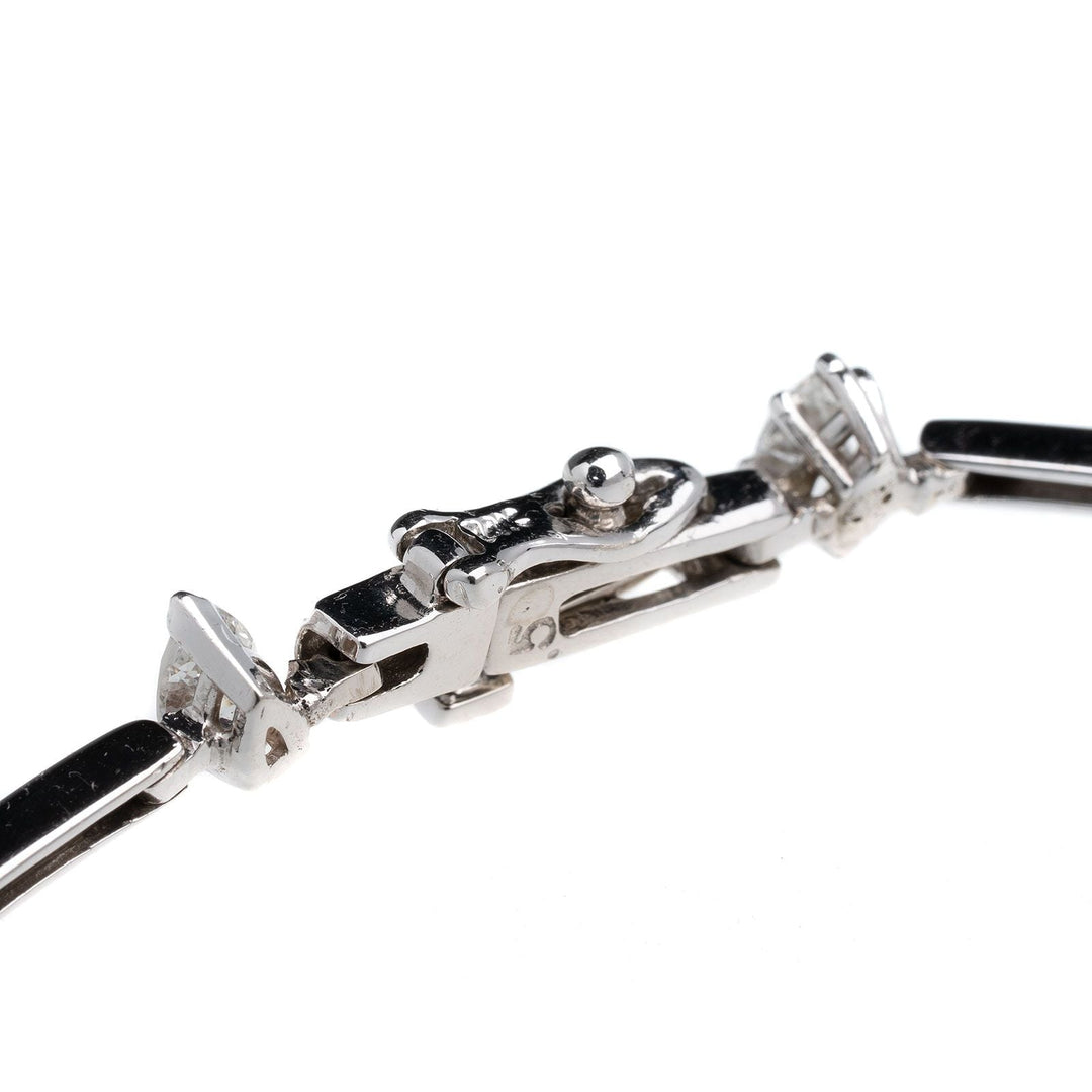 Custom Designed Multi-Shape Diamond Tennis Bracelet, clasp - Elite Fine Jewelers