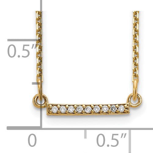 Dainty Diamond Bar Necklace 14K Gold