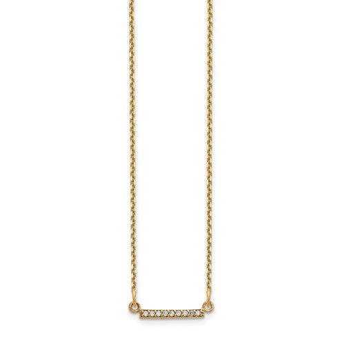 Dainty Diamond Bar Necklace in 14K Yellow Gold