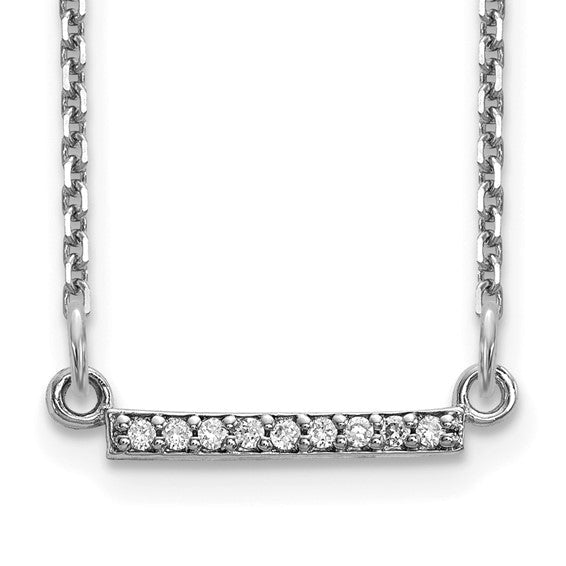 Dainty Diamond Bar Necklace in 14K White Gold
