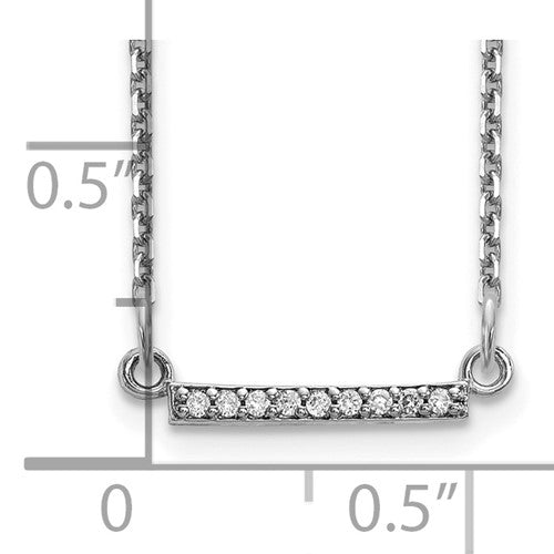 Dainty Diamond Bar Necklace in 14K White Gold