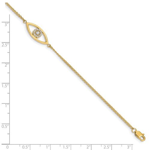 Diamond Evil Eye 14kt Gold Bracelet