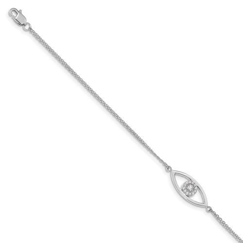 Diamond Evil Eye 14kt Gold Bracelet
