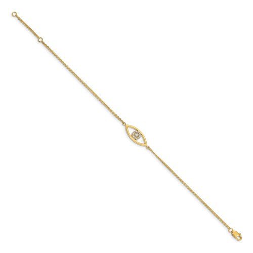 Diamond Evil Eye 14kt Gold Bracelet