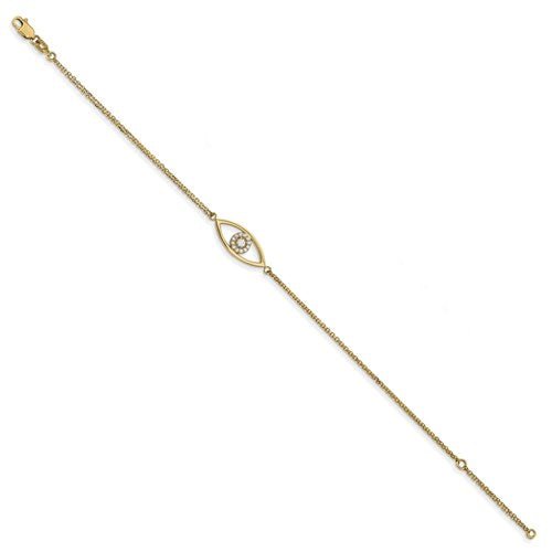 Diamond Evil Eye 14kt Gold Bracelet