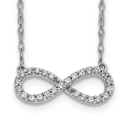 Diamond infinity necklace detail