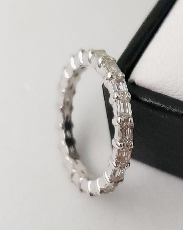 East-West Emerald Cut Diamond Eternity Band - Elite Fine Jewelers