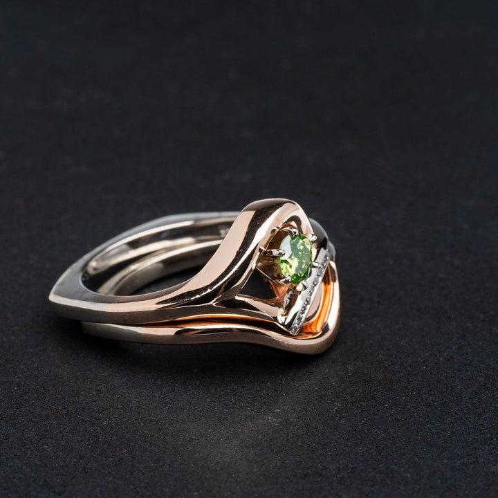 Green Irradiated Diamond Crafted in 14kt Rose and White Gold - Elite Fine Jewelers