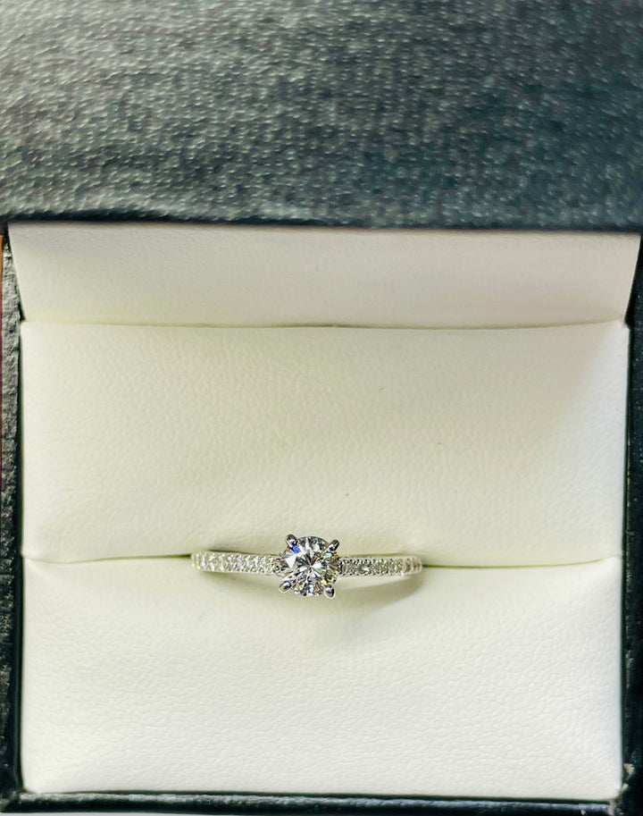 Beautiful 3/4 Carat Total Weight Diamond Engagement Ring, in box
