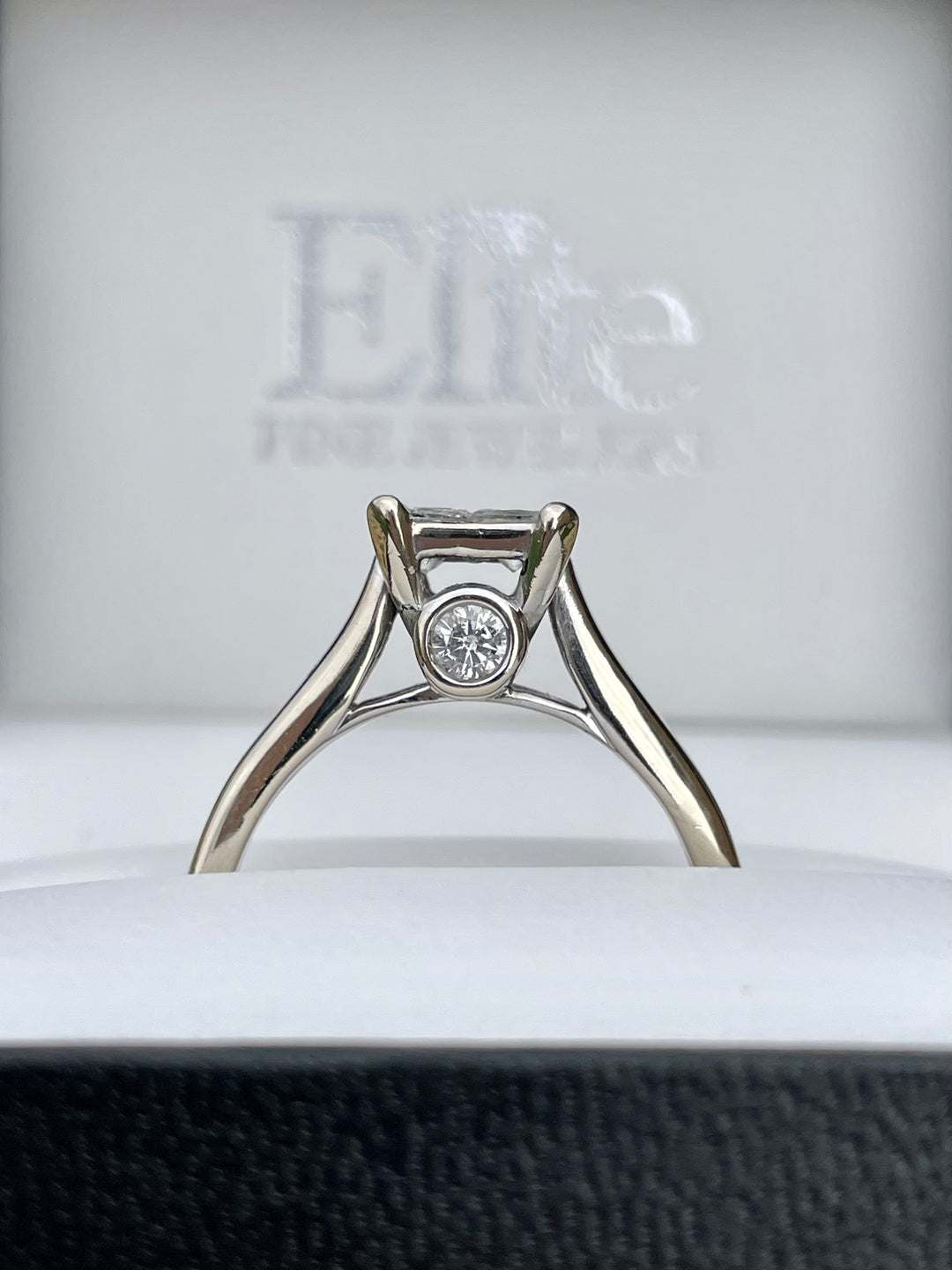 14k Yellow Gold Quad Princess Cut Diamond Engagement Ring