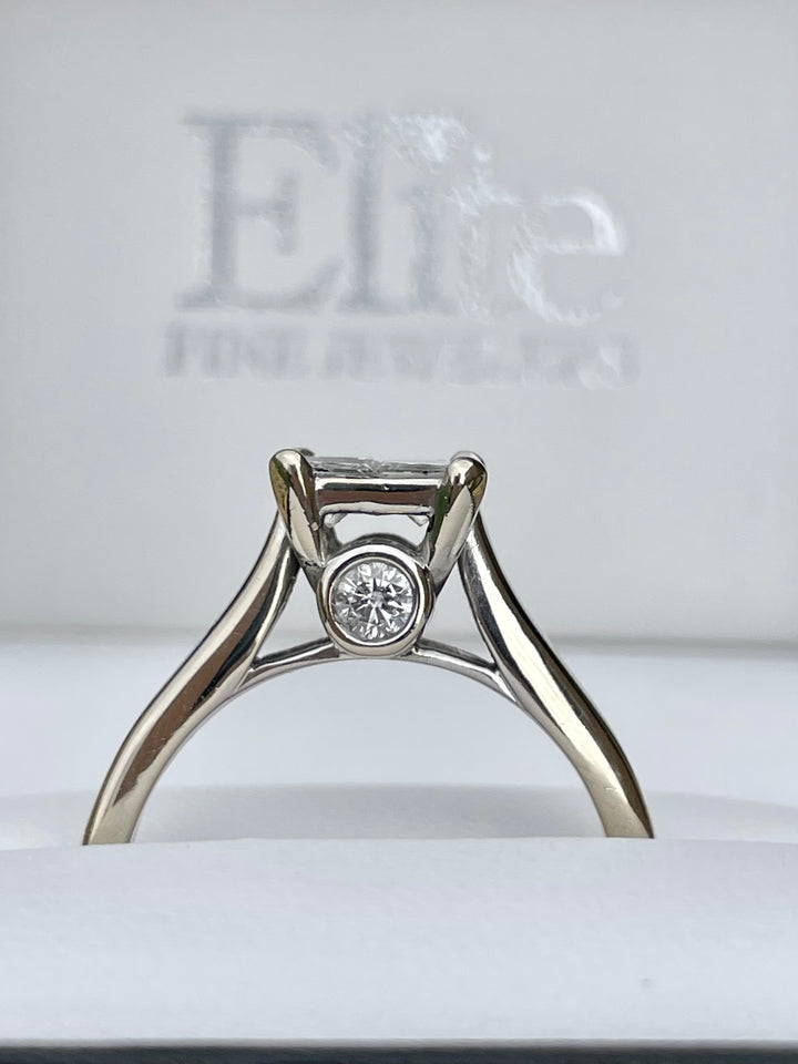 14k Yellow Gold Quad Princess Cut Diamond Engagement Ring