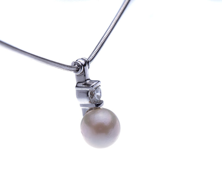 Jose Hess Diamond and Cultured Pearl Necklace - Elite Fine Jewelers