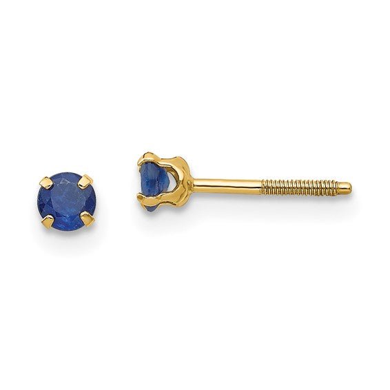 Kids 14K Yellow Gold Birthstone Stud Screwback Earrings - Elite Fine Jewelers