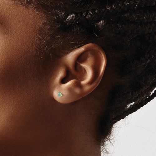 Kids 14K Yellow Gold Birthstone Stud Screwback Earrings - Elite Fine Jewelers