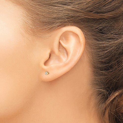 Kids 14K Yellow Gold Birthstone Stud Screwback Earrings - Elite Fine Jewelers