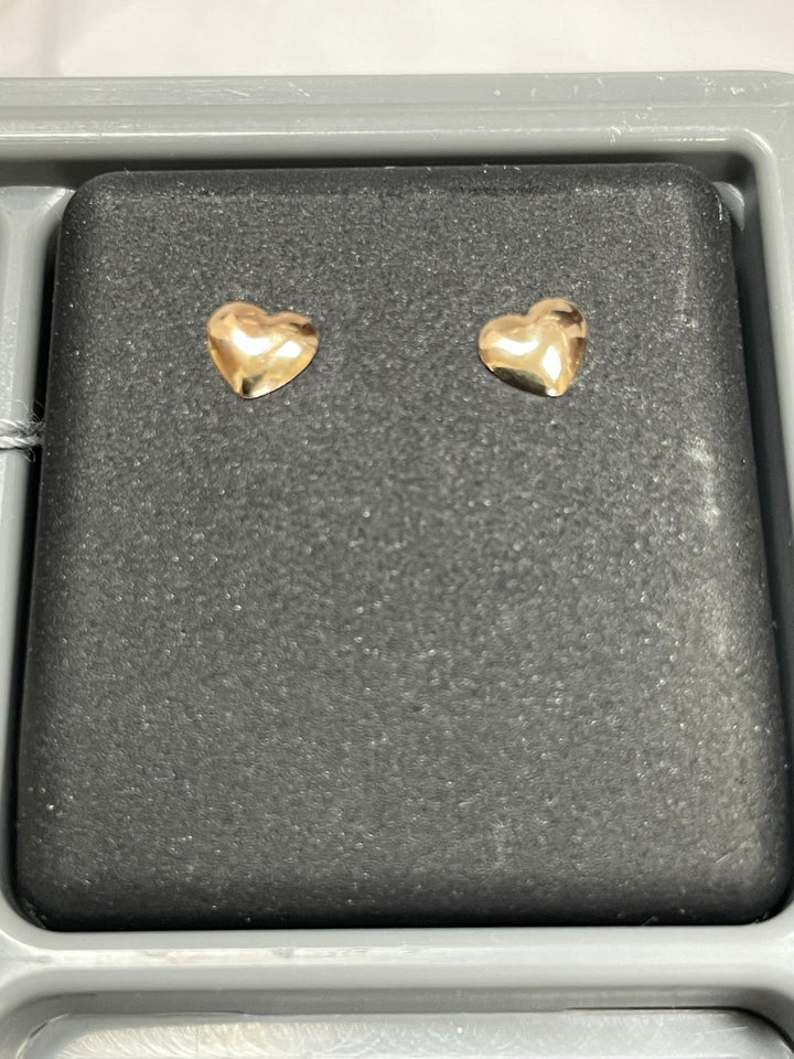Kids 14K Yellow Gold Post Stud Heart Earrings - Elite Fine Jewelers