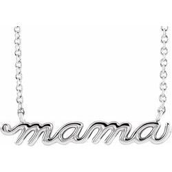 Mama Necklace Script 14k Yellow Gold, Rose Gold White Gold or Sterling Silver - Elite Fine Jewelers