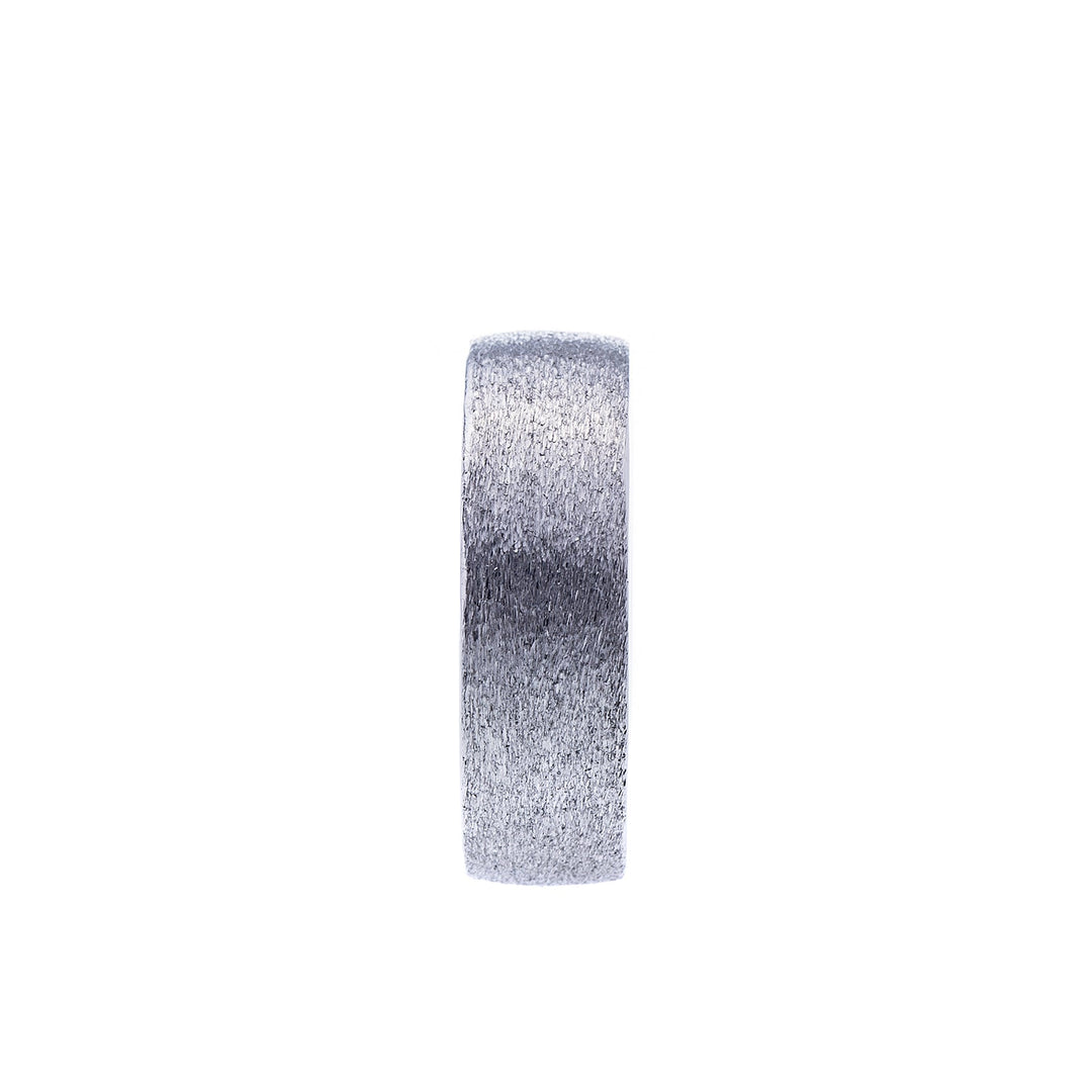 Mens Platinum Flat Matte Wedding Band - Elite Fine Jewelers