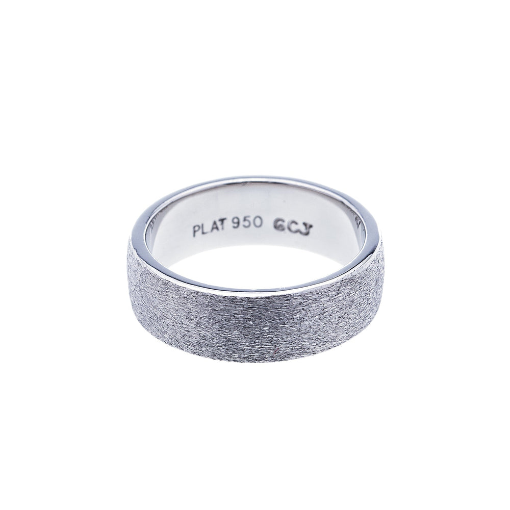 Mens Platinum Flat Matte Wedding Band - Elite Fine Jewelers