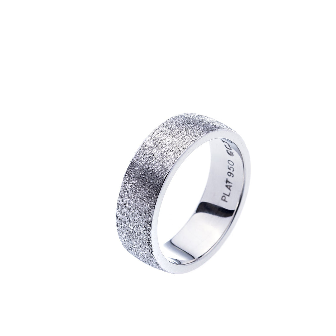 Mens Platinum Flat Matte Wedding Band - Elite Fine Jewelers
