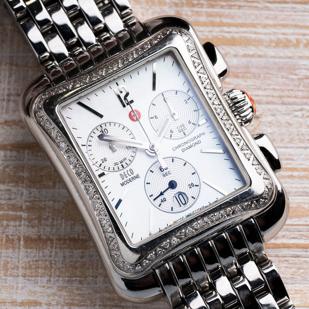 Michele Deco Moderne II Diamond Chronograph Watch - Elite Fine Jewelers