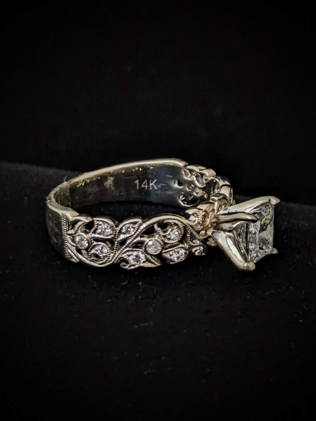 Over 1 Carat TW 14k white gold diamond engagement ring - Elite Fine Jewelers