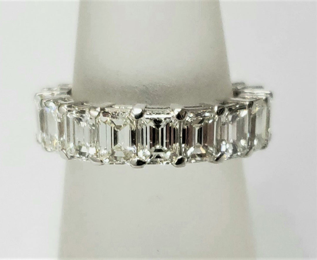 Platinum Emerald Cut Diamond Eternity Band 6.09 CTW - Elite Fine Jewelers