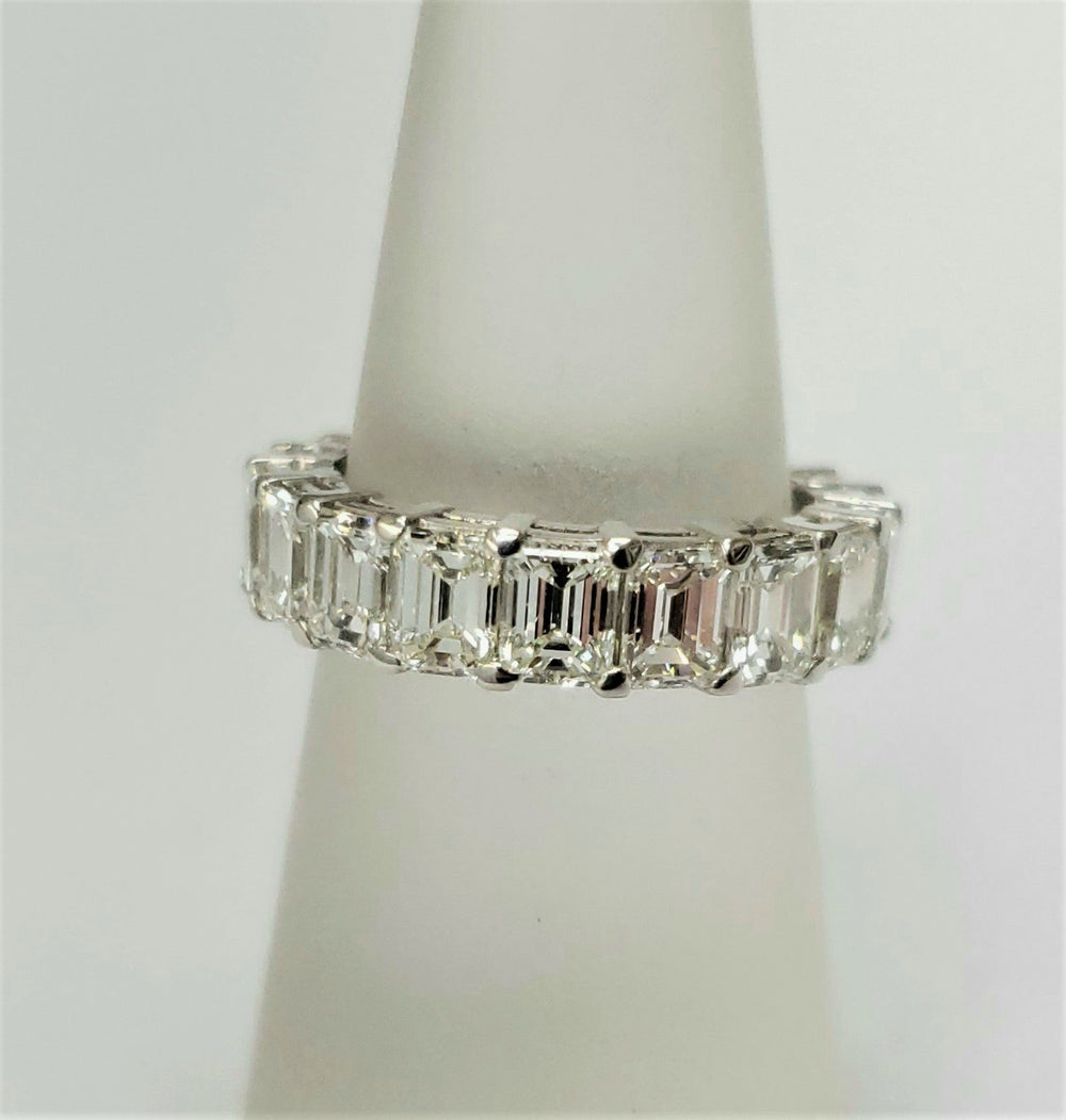 Platinum Emerald Cut Diamond Eternity Band 6.09 CTW - Elite Fine Jewelers